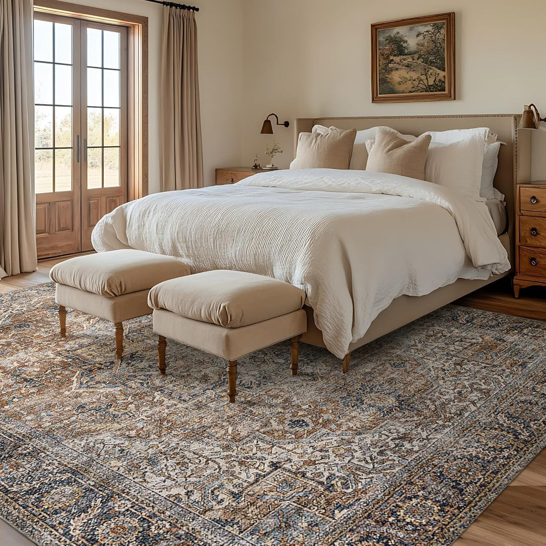 Washable Country Vintage Area Rug