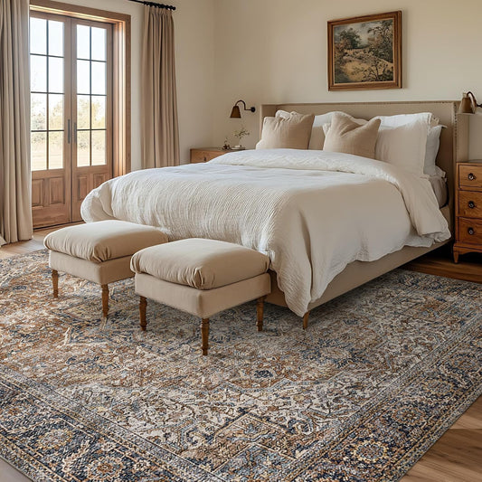 Washable Country Vintage Area Rug